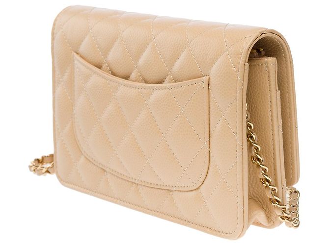 Sac CHANEL Wallet on Chain en Cuir Beige - 101576 - vue 6