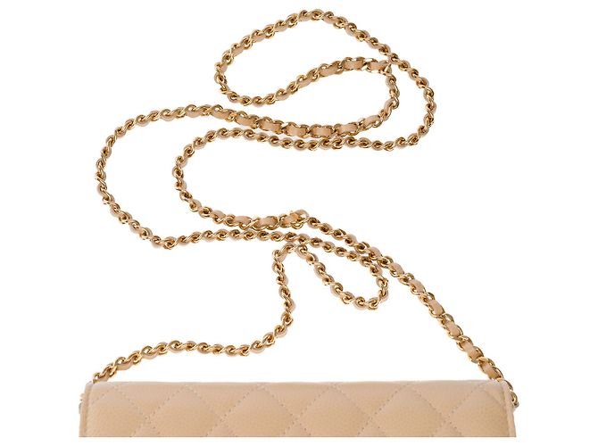 Sac CHANEL Wallet on Chain en Cuir Beige - 101576 - vue 9