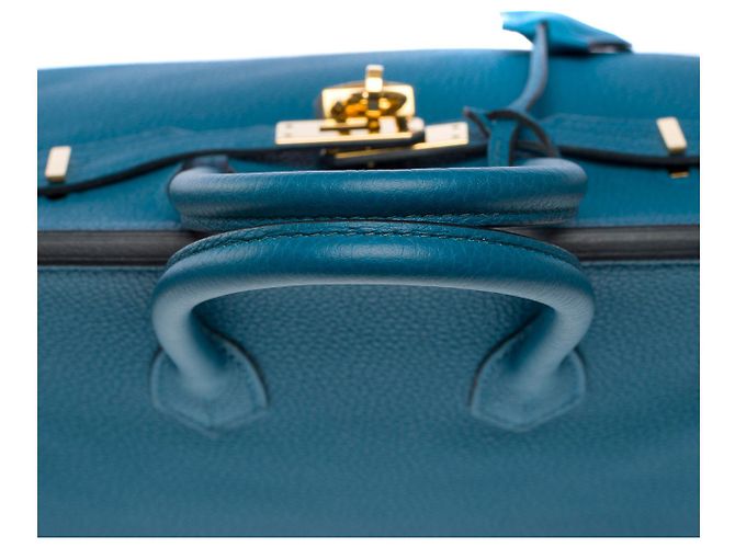 Hermès Borsa HERMES BIRKIN 25 in Pelle Blu - 101570 - vista 11