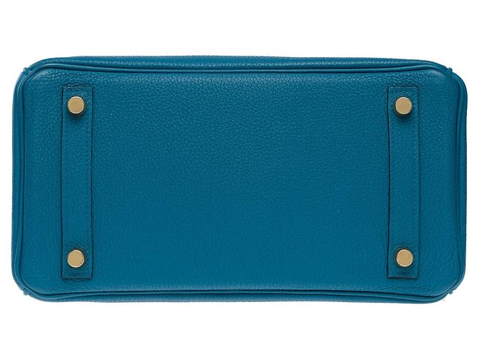 Hermès Borsa HERMES BIRKIN 25 in Pelle Blu - 101570 - vista 12