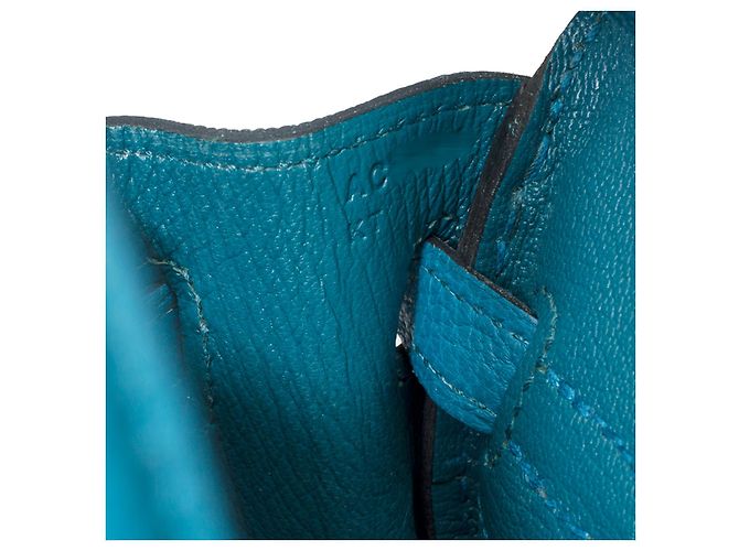 Hermès Borsa HERMES BIRKIN 25 in Pelle Blu - 101570 - vista 9