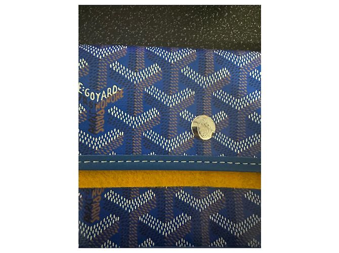 Pochette Goyard in pelle blu - vista 10