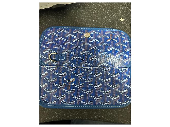 Pochette Goyard in pelle blu - vista 11