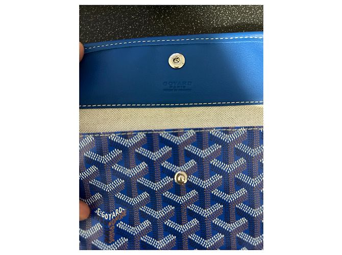 Pochette Goyard in pelle blu - vista 12