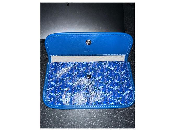 Pochette Goyard in pelle blu - vista 4