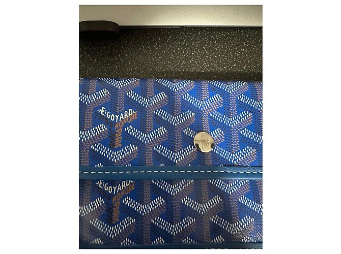 Pochette Goyard in pelle blu - vista 5