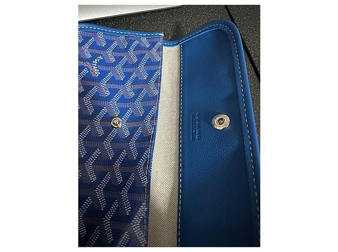 Pochette Goyard in pelle blu - vista 7