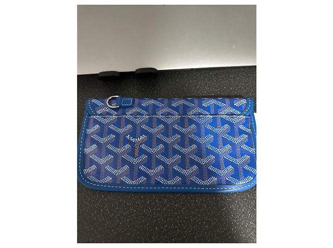 Pochette Goyard in pelle blu - vista 9