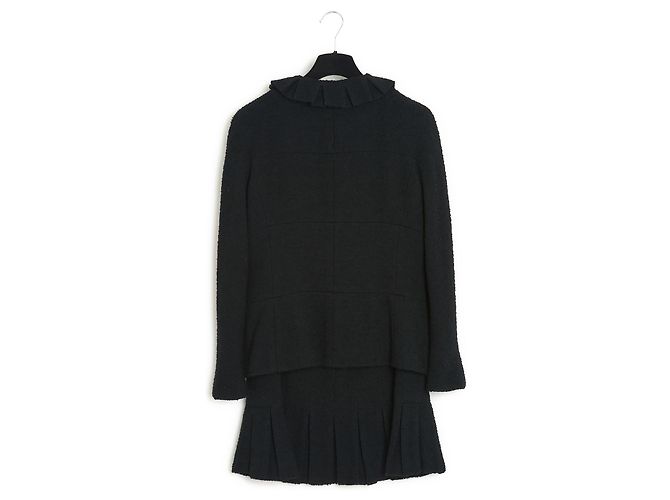 Chanel fr40 Jacket Set FW1997 Black Wool Bouclette - view 6