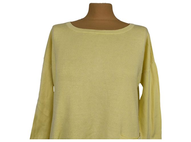 Autre Marque Malha amarela de algodão e rayon Amarelo - vista 2