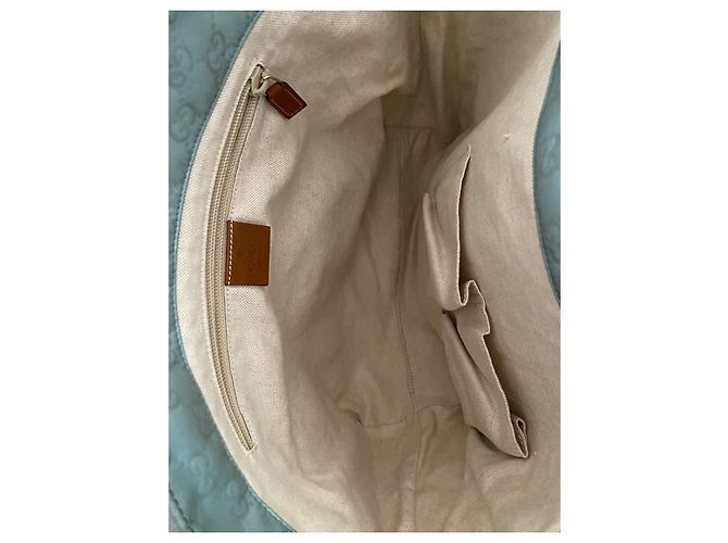 Borsa tote Gucci GG Monogramma in nylon turchese - vista 10