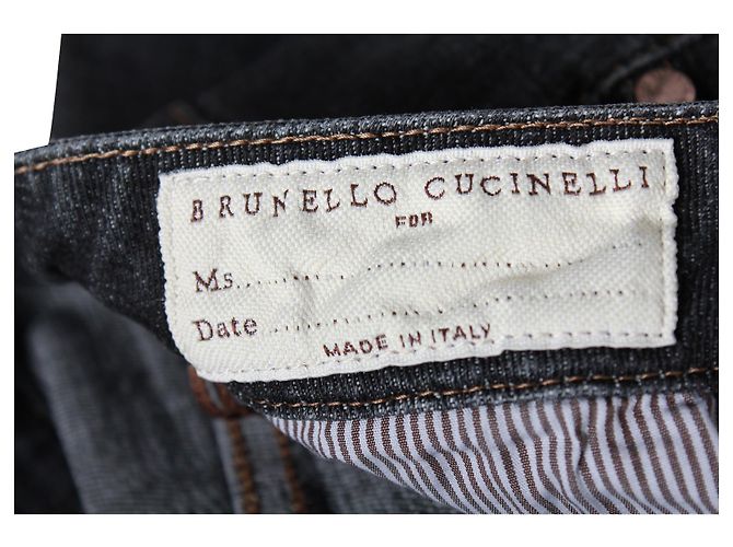 Vaqueros Brunello Cucinelli Slim Fir de algodón azul oscuro - vista 3
