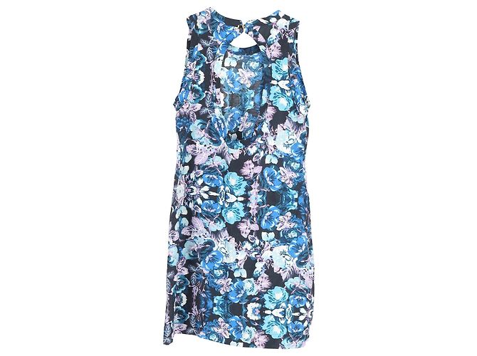 Minivestido floral sin mangas Maje de algodón azul - vista 2