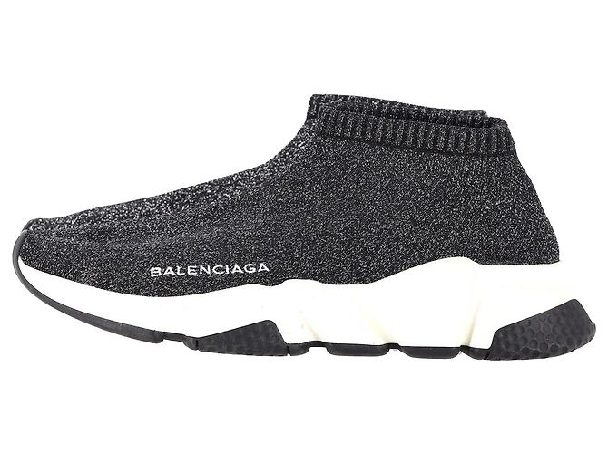 Day Balenciaga Speed Glitter Sneakers aus schwarzem Polyester - Ansicht 5