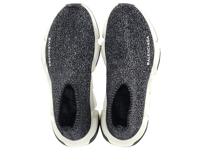 Day Balenciaga Speed Glitter Sneakers aus schwarzem Polyester - Ansicht 6
