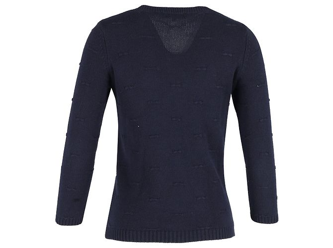 Sandro Paris Nieten-Cardigan aus marineblauer Baumwolle - Ansicht 3