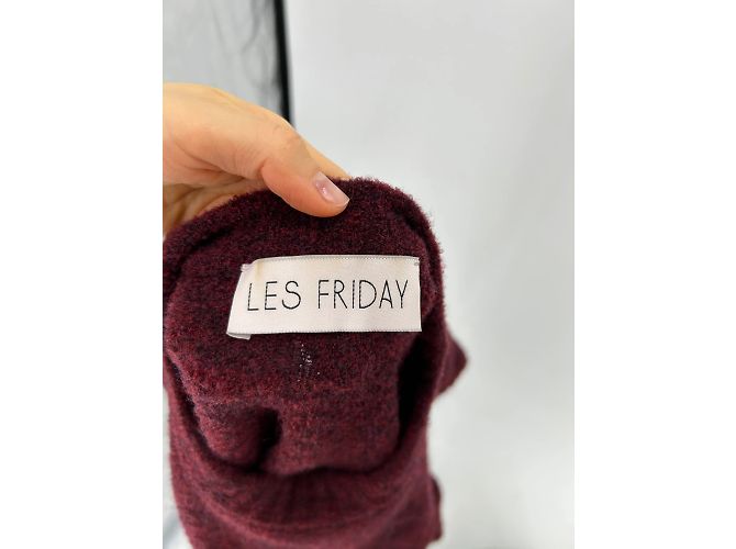 Autre Marque Les Friday Strickwaren T.International XS Wolle Bordeaux - Ansicht 5