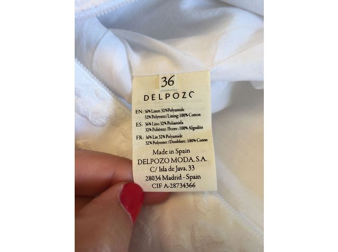 Autre Marque Vestido DELPOZO T.FR 36 Algodón Blanco - vista 7