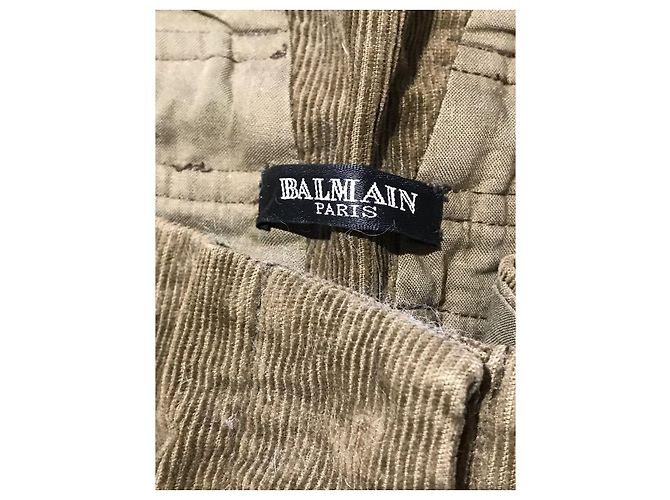 BALMAIN Hose T.FR 36 Samt Khaki - Ansicht 4
