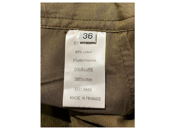 BALMAIN Hose T.FR 36 Samt Khaki - Ansicht 5