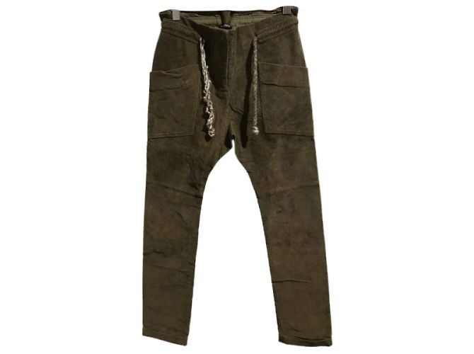 BALMAIN Hose T.FR 36 Samt Khaki - Ansicht 6