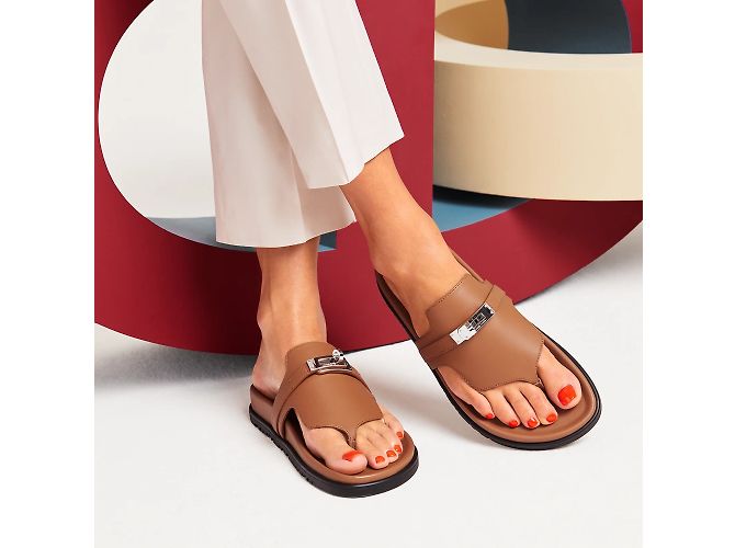 Kelly Hermès HERMES Sandali T.Unione Europea 38 Leather Cammello - vista 2