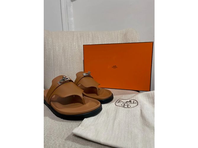 Kelly Hermès HERMES Sandali T.Unione Europea 38 Leather Cammello - vista 9