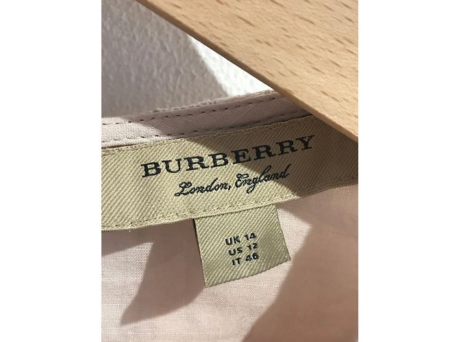 Vestido BURBERRY T.UK 14 de algodón Rosa - vista 7