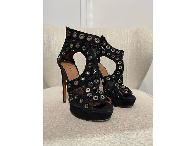 Alaïa Sandali ALAIA T.EU 37.5 Camoscio Nero - vista 2