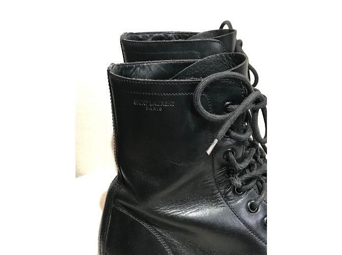 SAINT LAURENT Botines T.EU 39 Cuero Negro - vista 3
