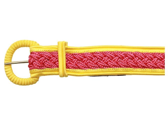Stephan Janson Damen-Taillengürtel aus geflochtenem Seil, Viskose, Rosa und Gelb, Größe 44 Pink - Ansicht 2