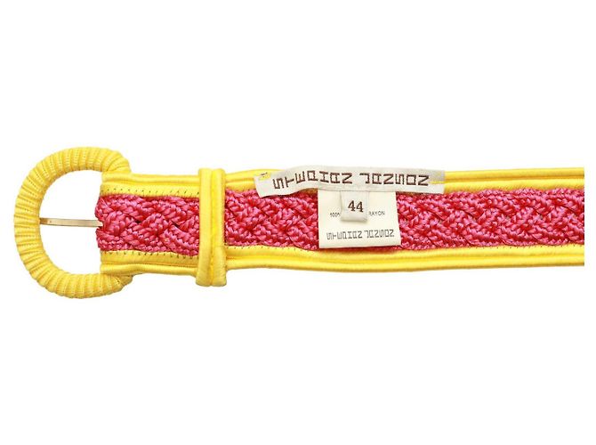 Stephan Janson Damen-Taillengürtel aus geflochtenem Seil, Viskose, Rosa und Gelb, Größe 44 Pink - Ansicht 3