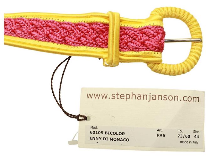 Stephan Janson Damen-Taillengürtel aus geflochtenem Seil, Viskose, Rosa und Gelb, Größe 44 Pink - Ansicht 7