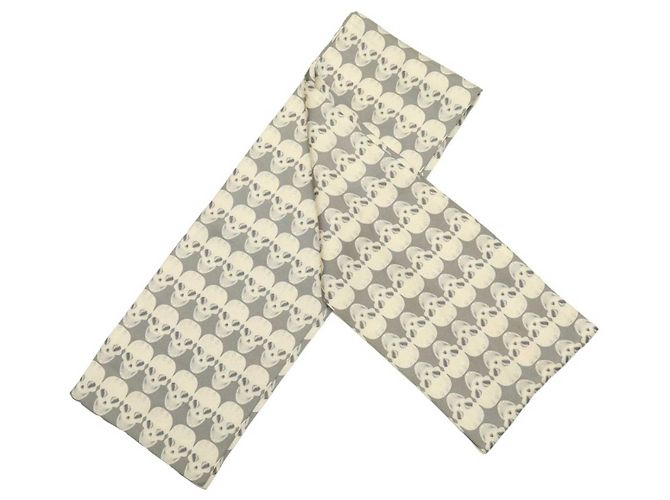 Thomas Wylde Foulard avvolgente con sciarpa lunga grigia con stampa di teschi Grigio antracite - vista 2