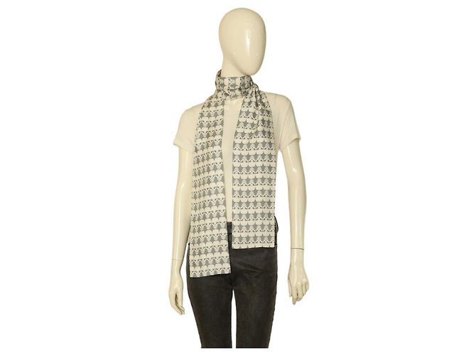 Thomas Wylde Foulard avvolgente con sciarpa lunga grigia con stampa di teschi Grigio antracite - vista 6