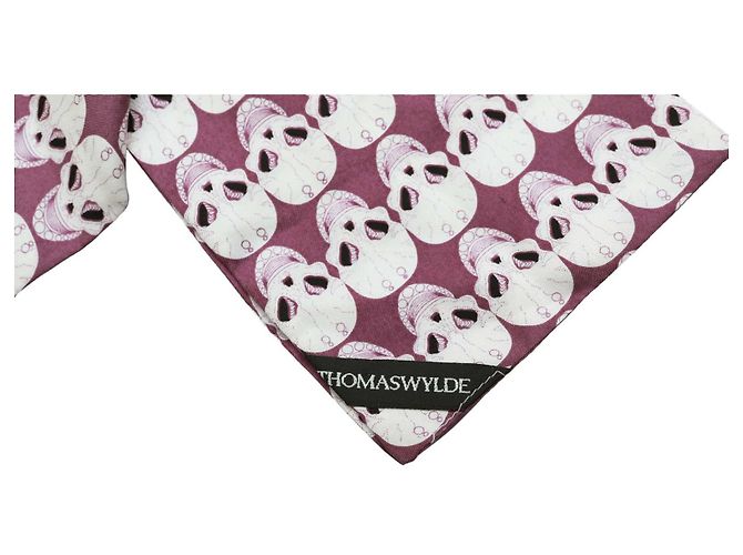 Thomas Wylde Foulard long violet avec imprimé têtes de mort - vue 2