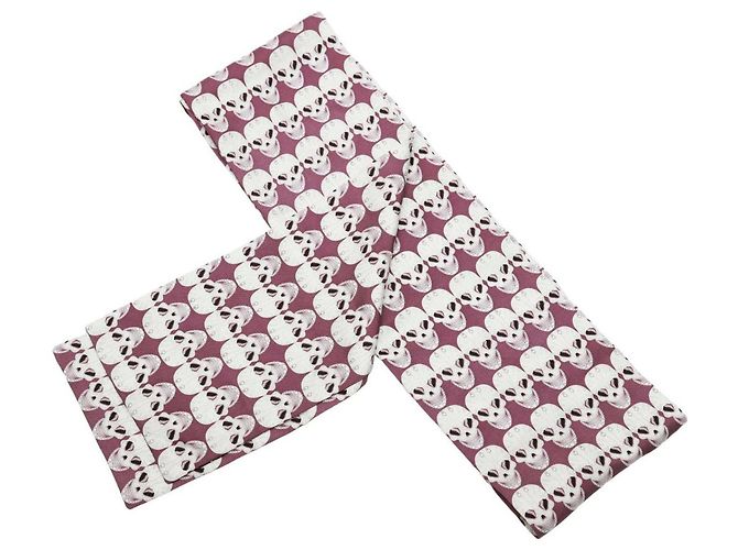 Thomas Wylde Foulard long violet avec imprimé têtes de mort - vue 3