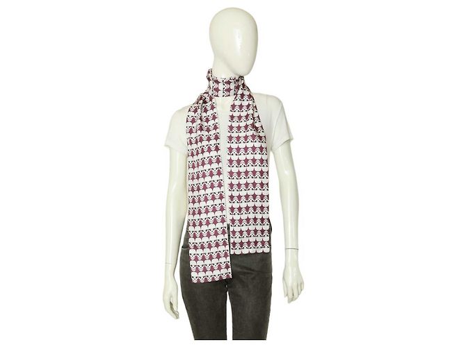 Thomas Wylde Foulard long violet avec imprimé têtes de mort - vue 6