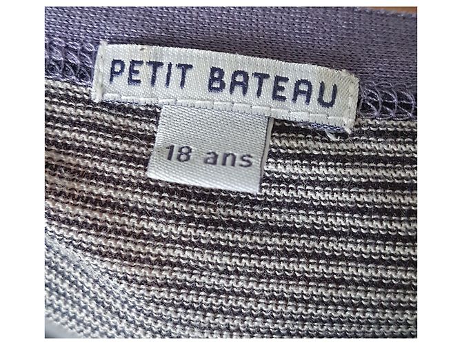 Petit Bateau Fein gestreifte Strickjacke aus Baumwollstrick Marineblau - Ansicht 9