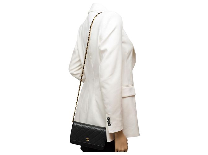 Sac CHANEL Wallet on Chain en Cuir Noir - 101580 - vue 13
