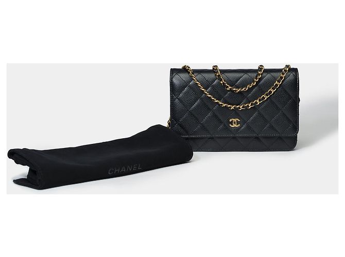 Sac CHANEL Wallet on Chain en Cuir Noir - 101580 - vue 2