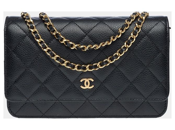 Sac CHANEL Wallet on Chain en Cuir Noir - 101580 - vue 3