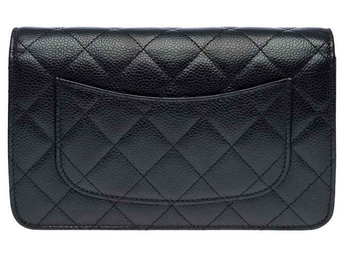 Sac CHANEL Wallet on Chain en Cuir Noir - 101580 - vue 4