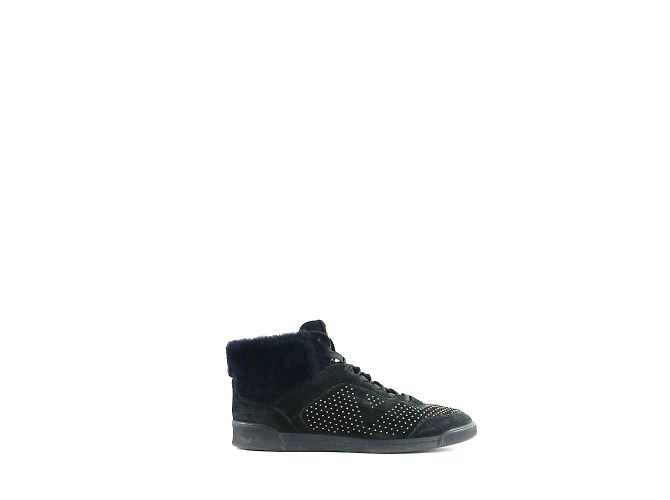 LOUIS VUITTON - Sneakers alte in camoscio e lana nera (T38) Nero - vista 2