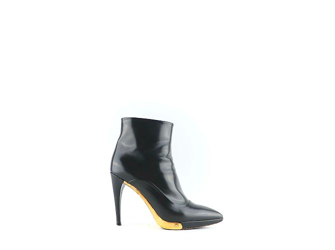 LOUIS VUITTON - Graue Leder-Stiefeletten mit Absatz (Größe 38) - Ansicht 2