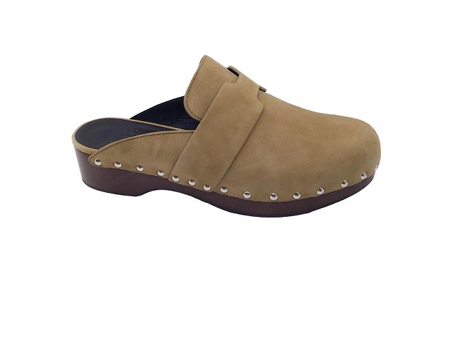 Hermès Hermes Beige Gobi Pelle scamosciata di capra Calya Muli / zoccoli - vista 2