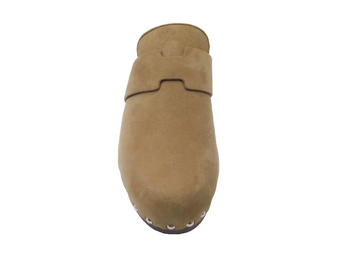 Hermès Hermes Beige Gobi Pelle scamosciata di capra Calya Muli / zoccoli - vista 4