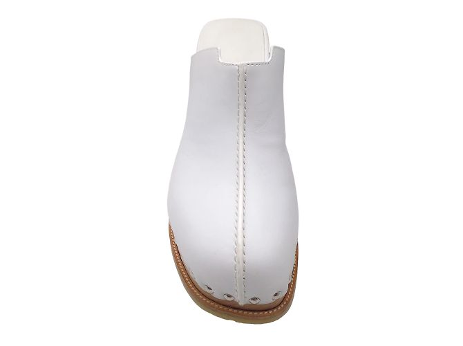 Hermès Hermes Muli di terra in pelle bianca / zoccoli Bianco - vista 4