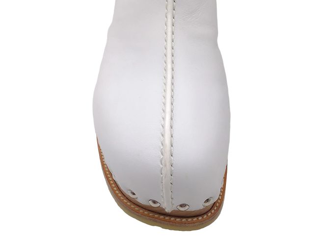 Hermès Hermes Muli di terra in pelle bianca / zoccoli Bianco - vista 5
