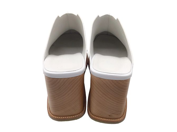 Hermès Hermes Muli di terra in pelle bianca / zoccoli Bianco - vista 6